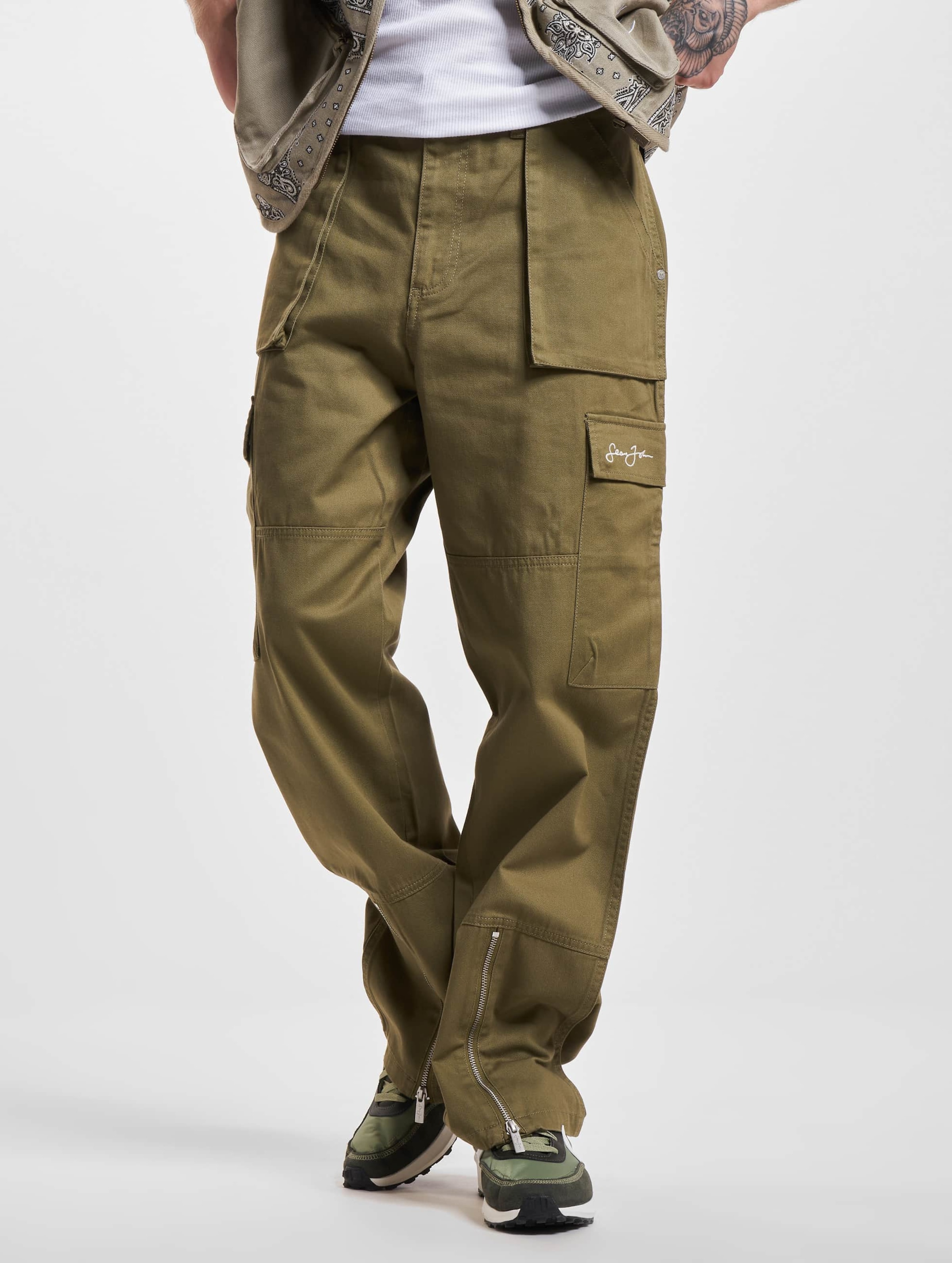 Sean John JM233-012-1 SJ Script Logo Front Zip Cargopants