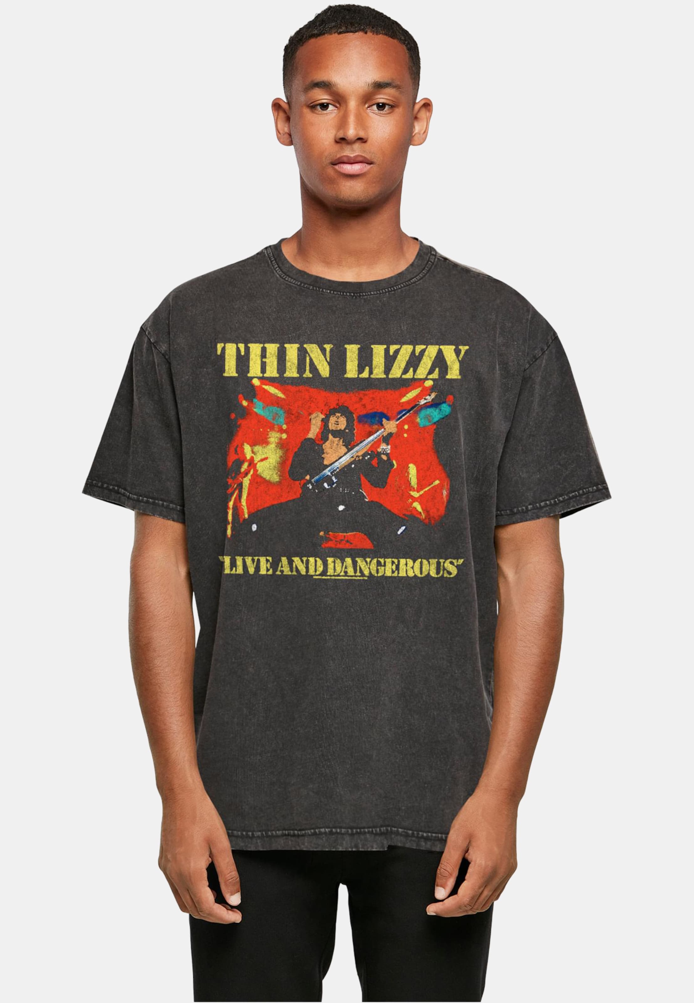 Merchcode Thin Lizzy - LAD Bootleg Acid Washed Oversize Tee