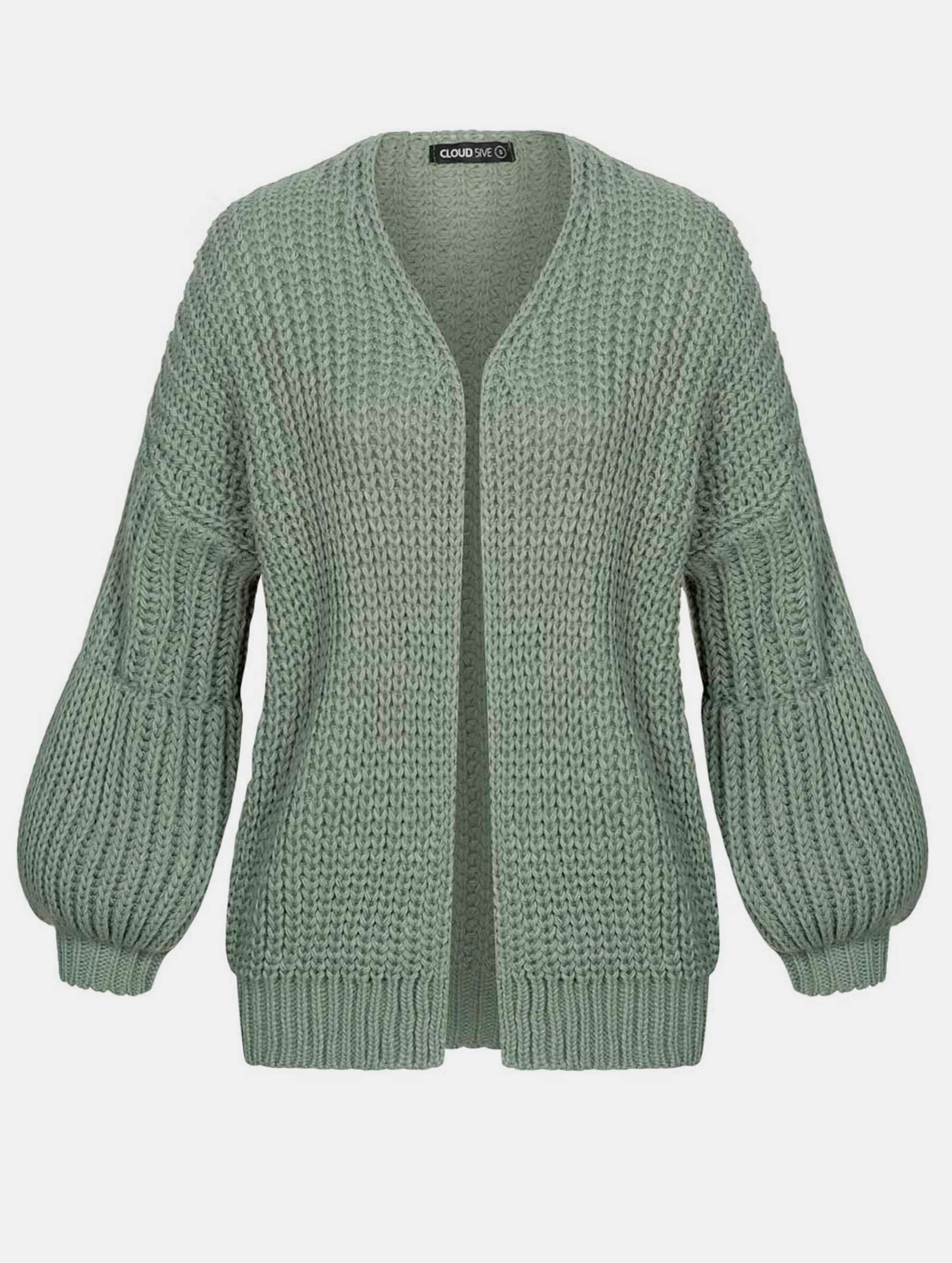 Cloud5ive Grobstrick Cardigan mit Pufferärmeln