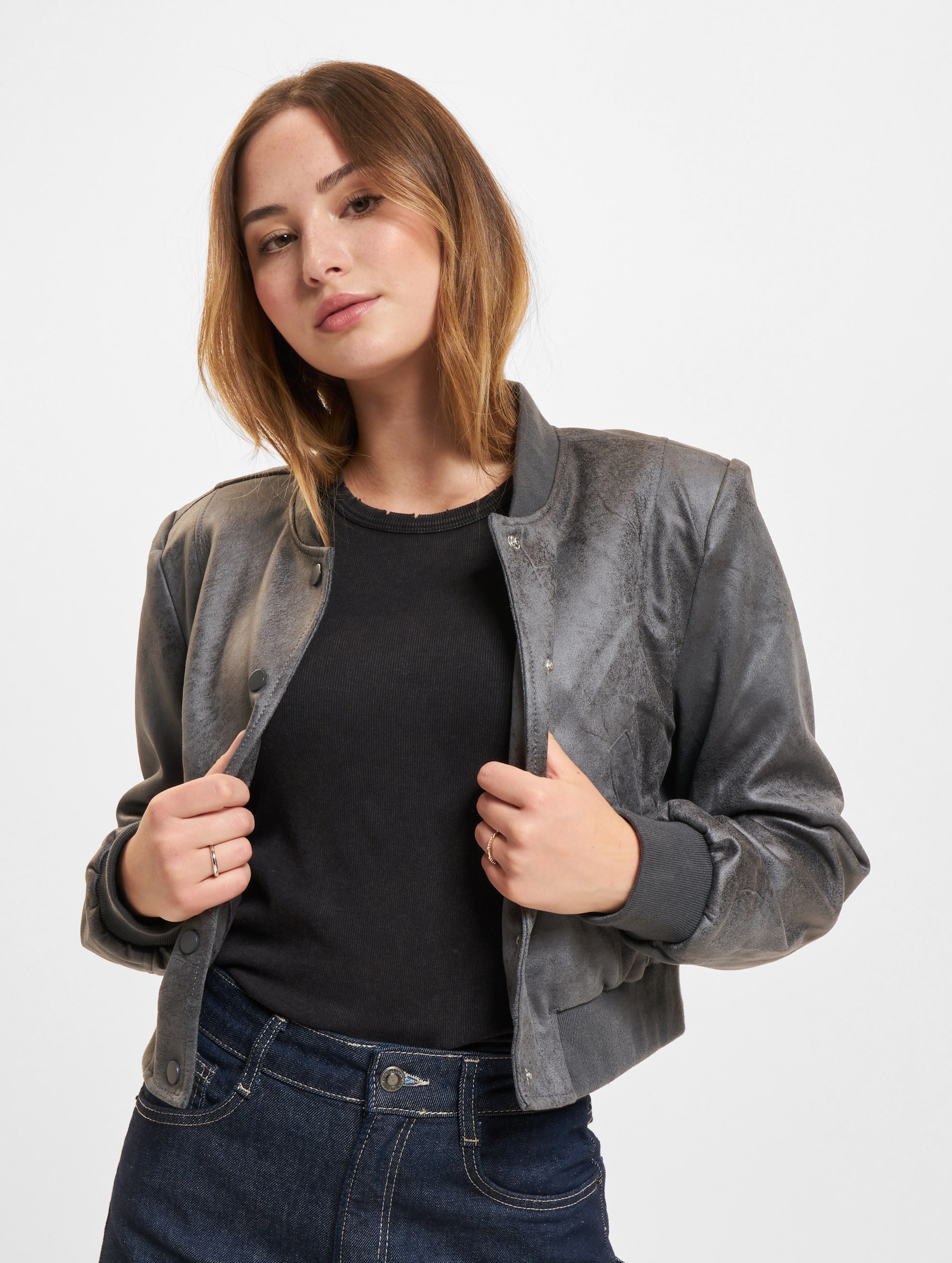 Only Paris Faux Suede Bomber Lederjacke