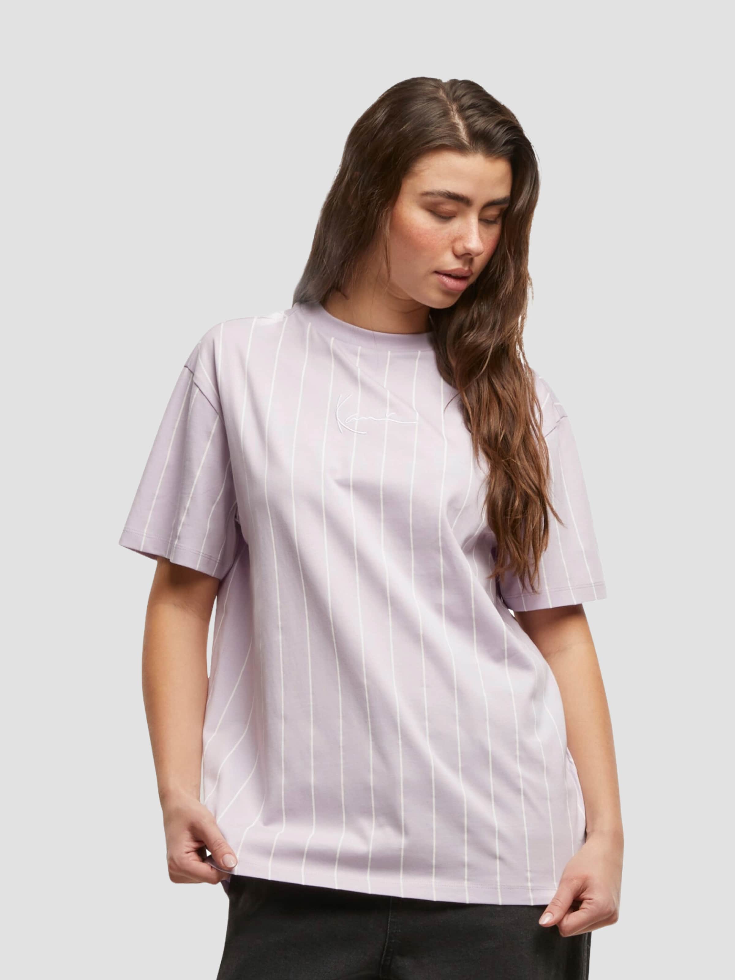 Karl Kani Small Signature Essential Pinstripe OS Tee lilac/white