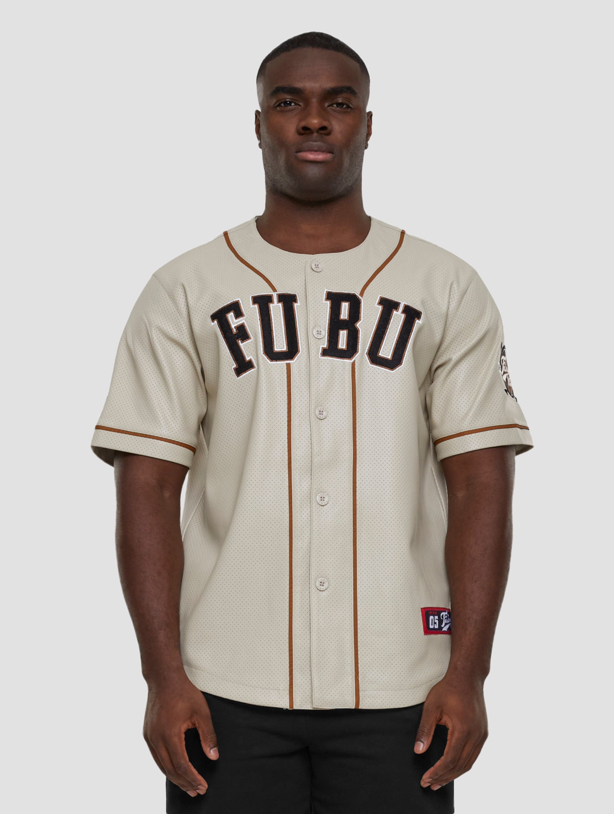FUBU College Leather Baseball Jersey