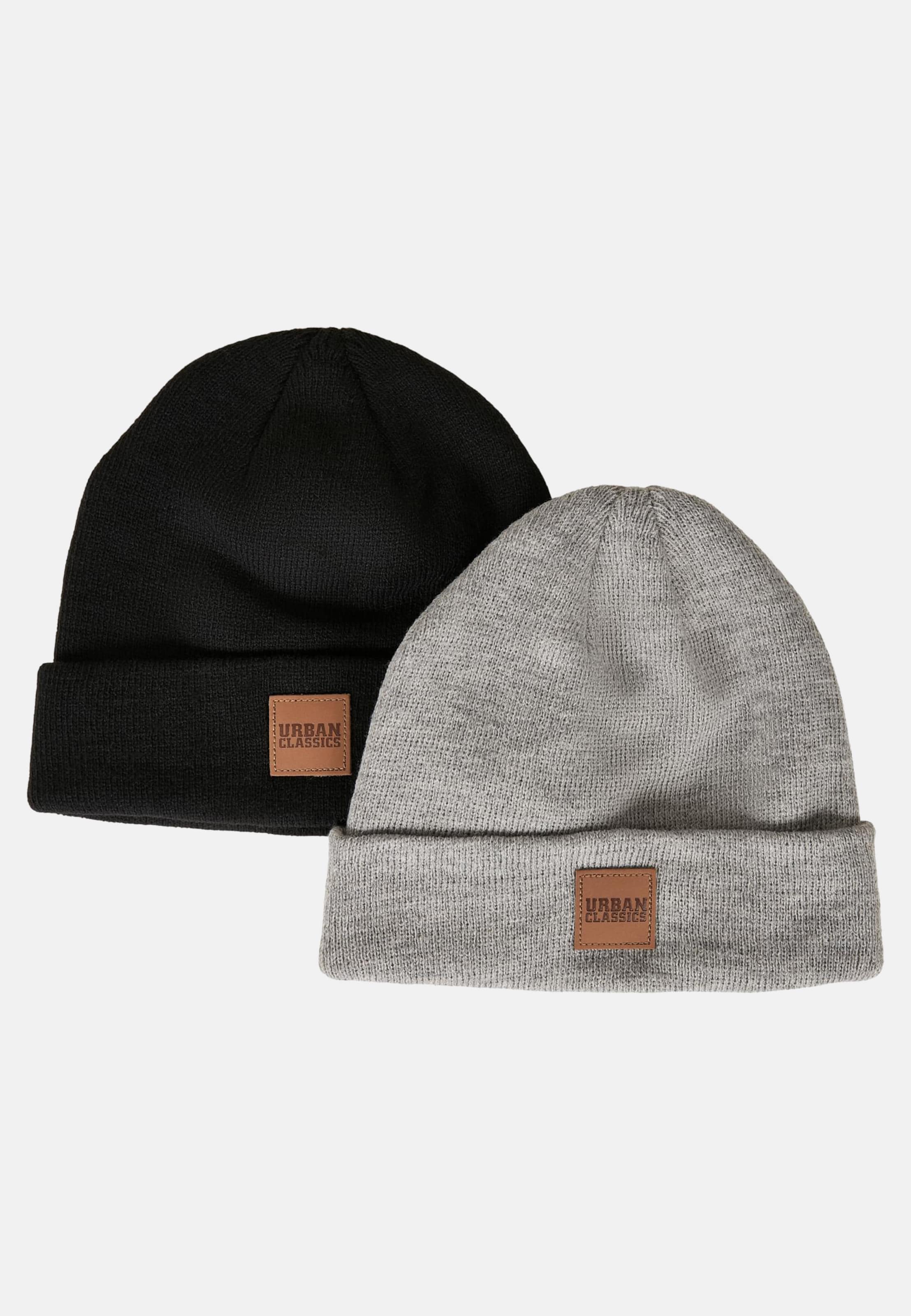 Urban Classics Logopatch Beanie Kids 2-Pack