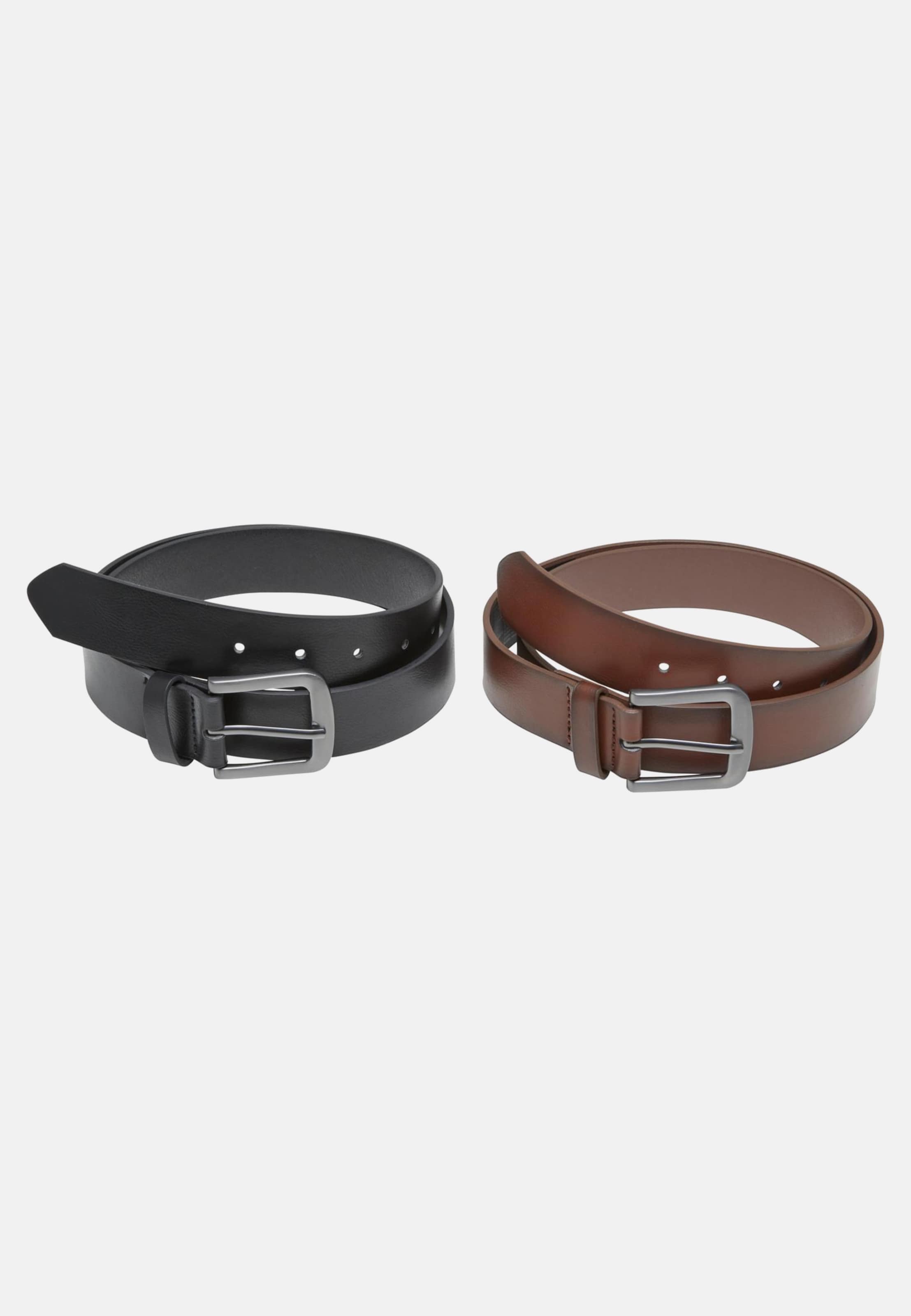 Urban Classics Easy Synthetic Leather Belt 2-Pack