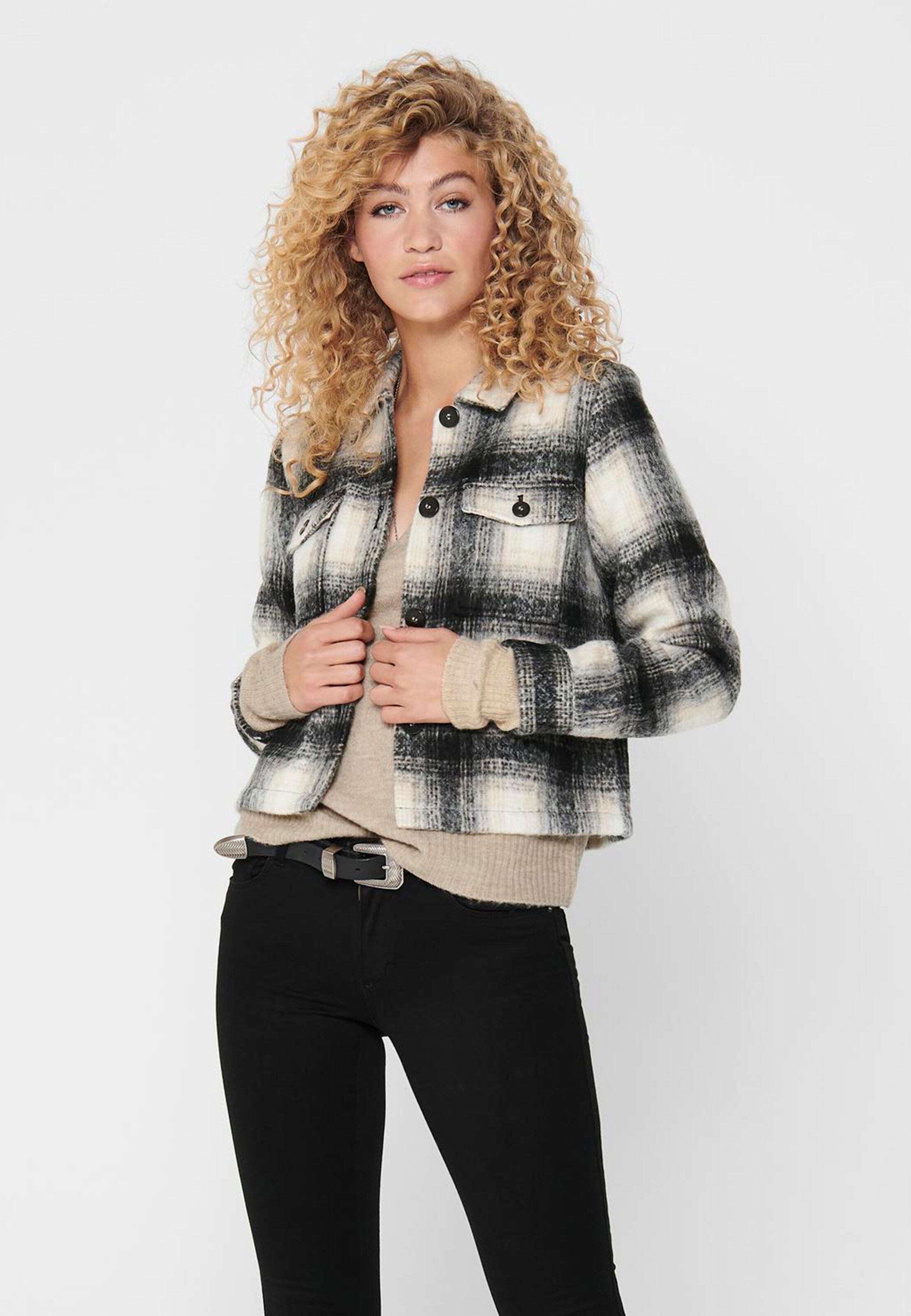 Only Onllou Short Check Jacket