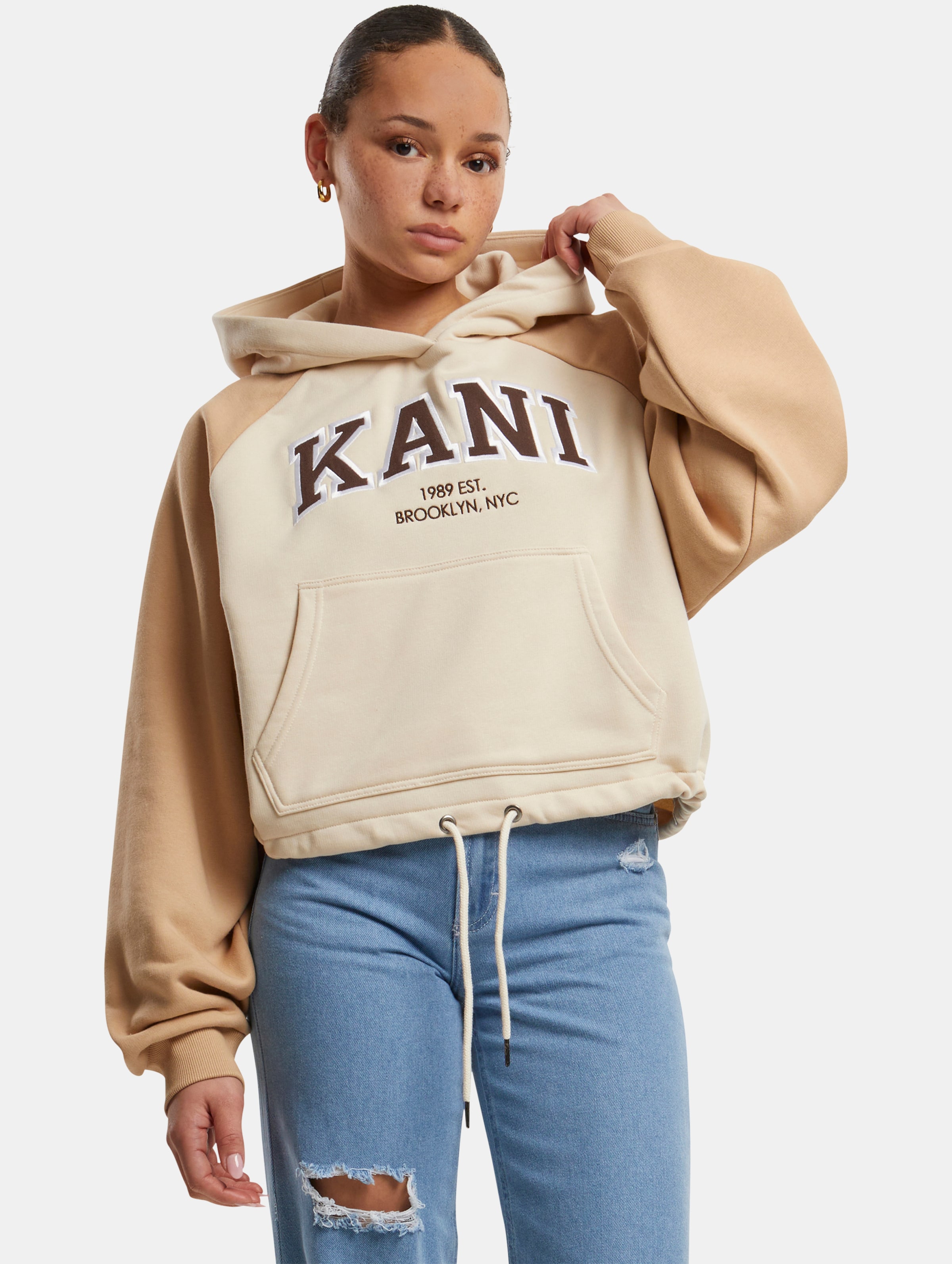 Karl Kani KK Serif Crop Raglan Hoodie