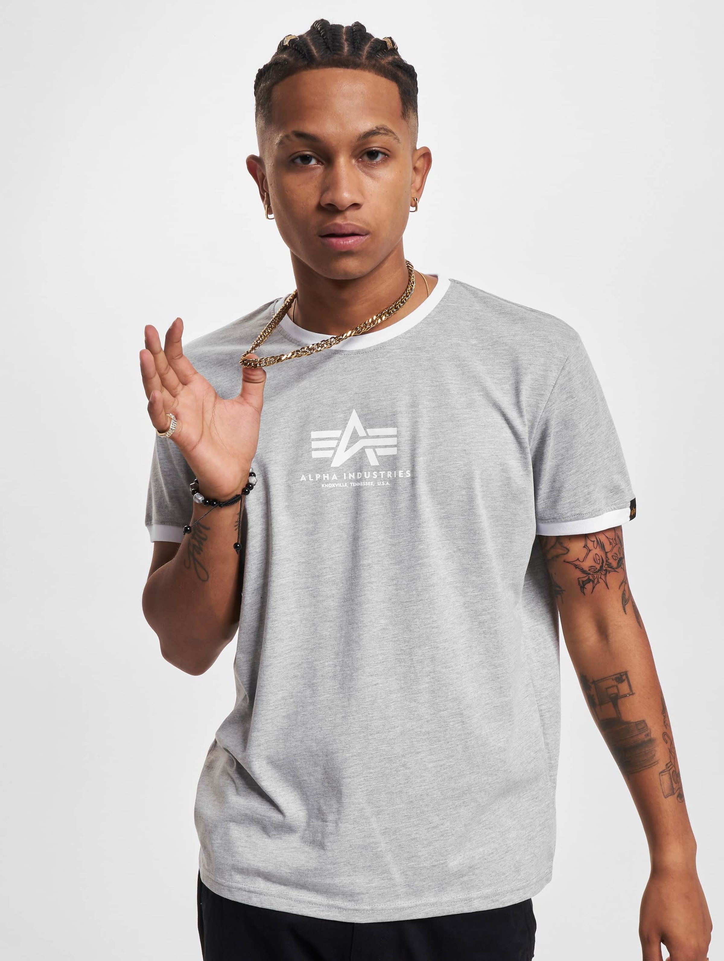 Alpha Industries Contrast T-Shirt Grey