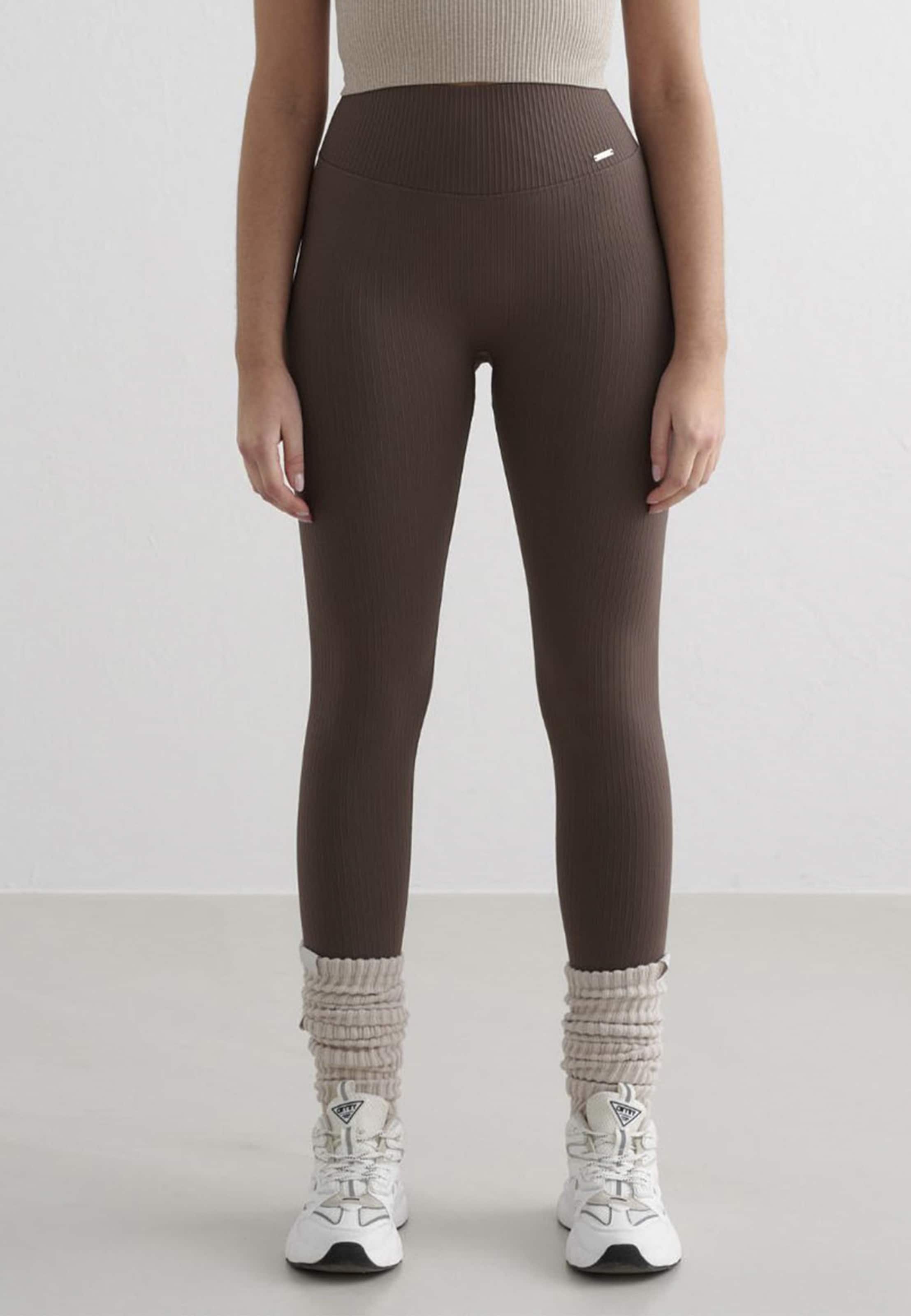 aimn Ribbed Seamless Tights