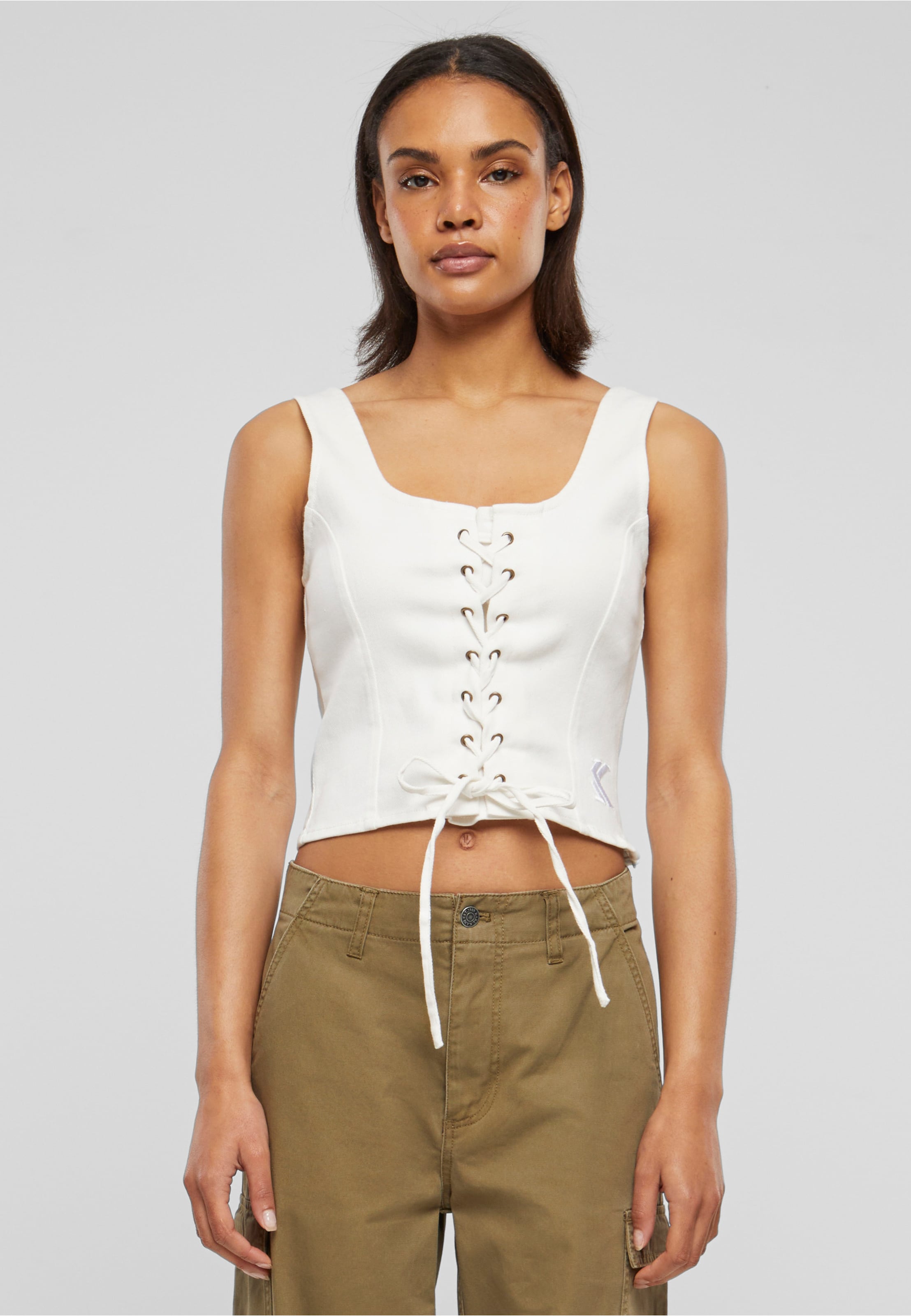 KW241-003-1 Karl Kani KK Og Lace Up Corset Top