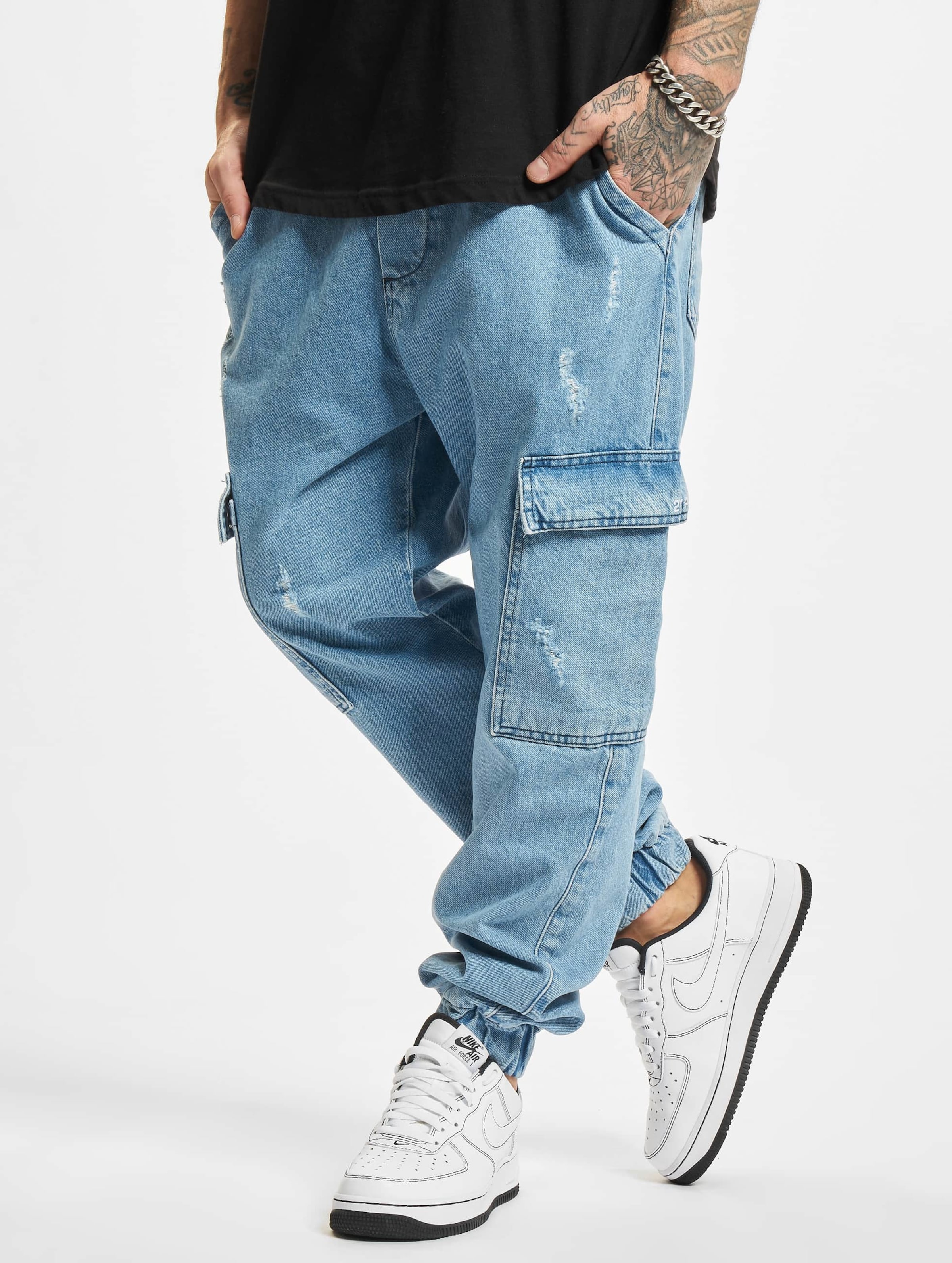 2Y Premium Distressed Antifit Cargo Jeans
