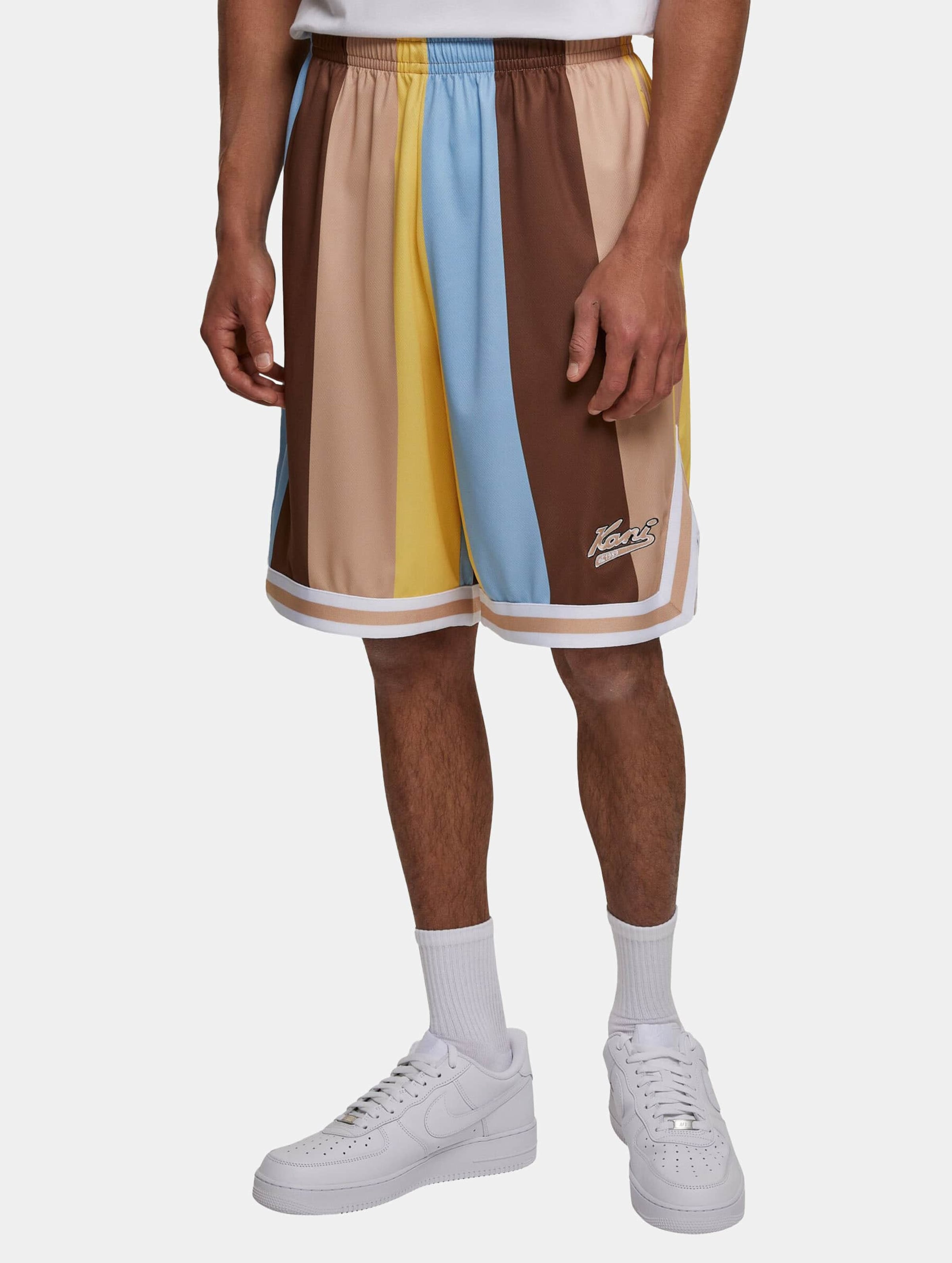 Karl Kani KM231-034-2KK Varsity Striped Mesh Short blue/light yellow/brown
