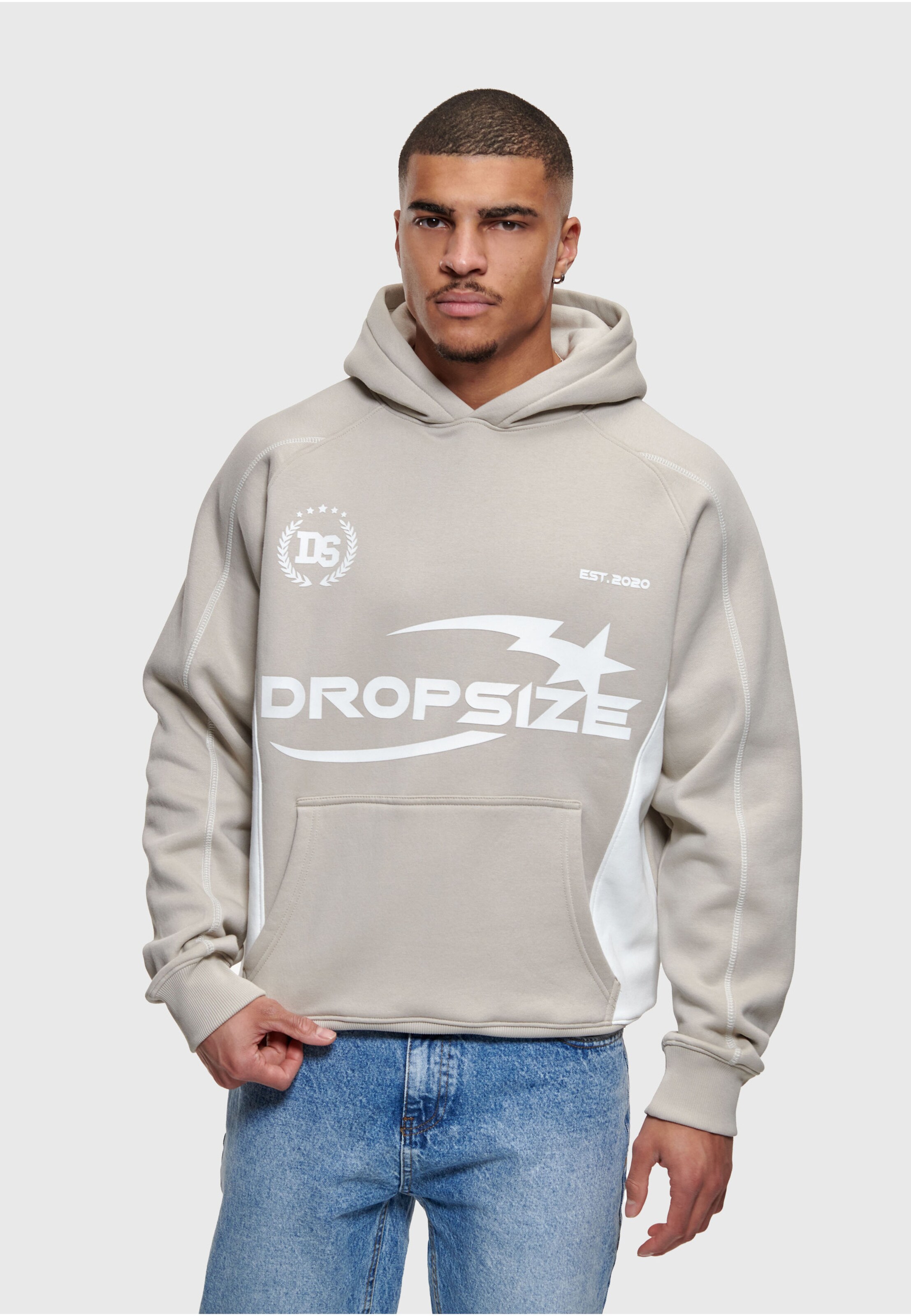 Dropsize HEAVY OVERSIZE SPORTY LOGO HOODIE