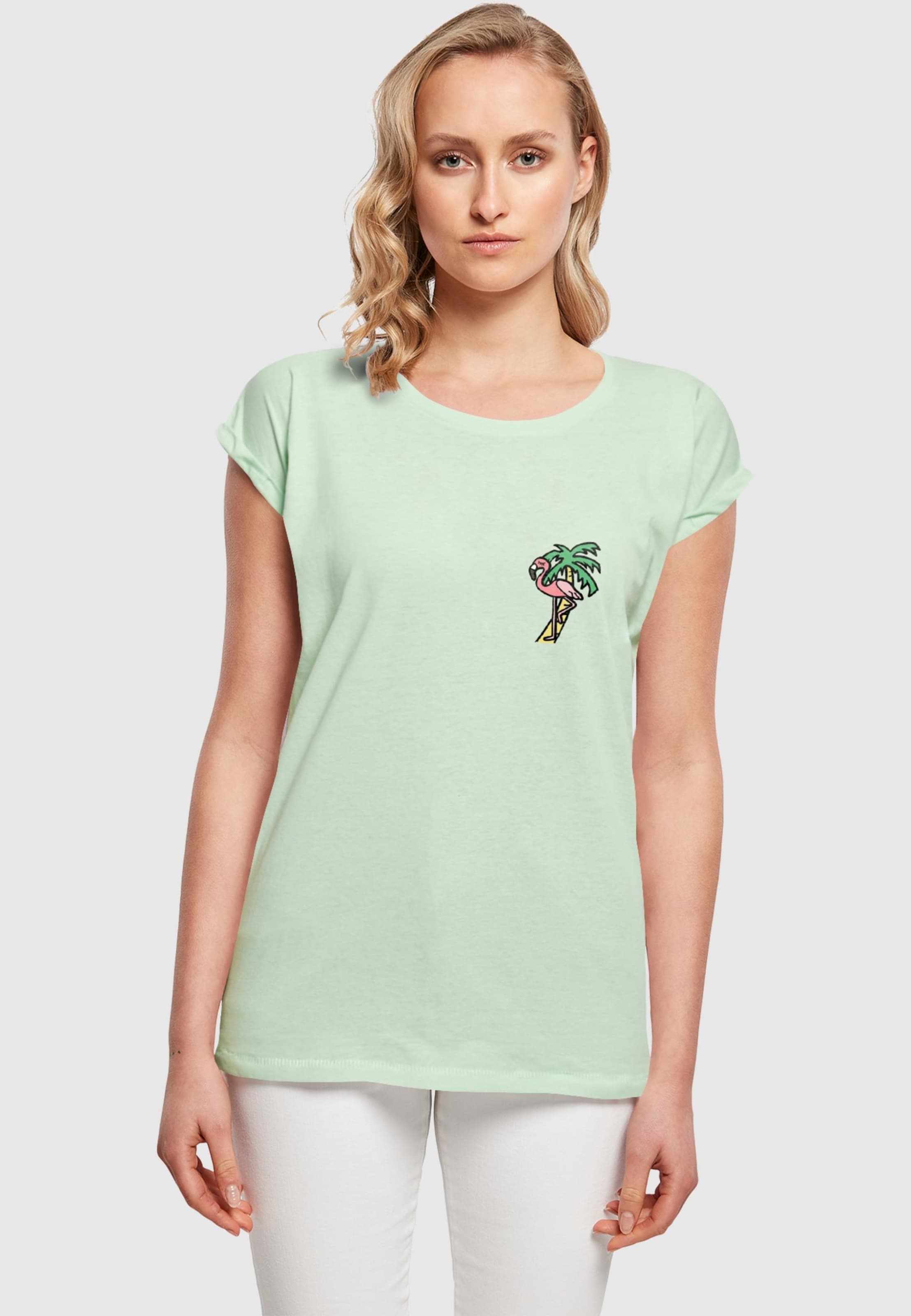 Mister Tee Ladies Flamingo Extended Shoulder