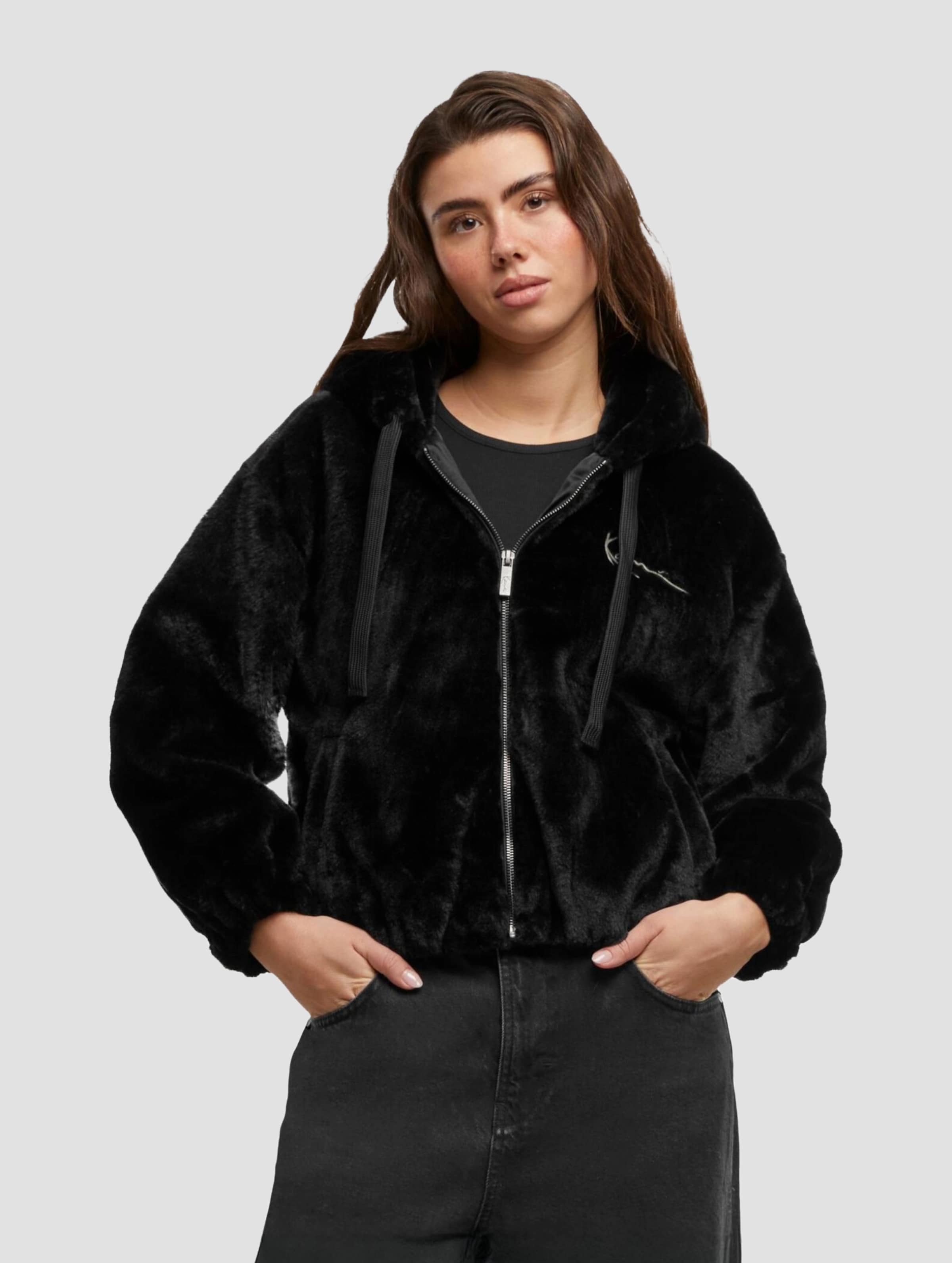 Karl Kani Metal Signature Vegan Fur Zip Hoodie