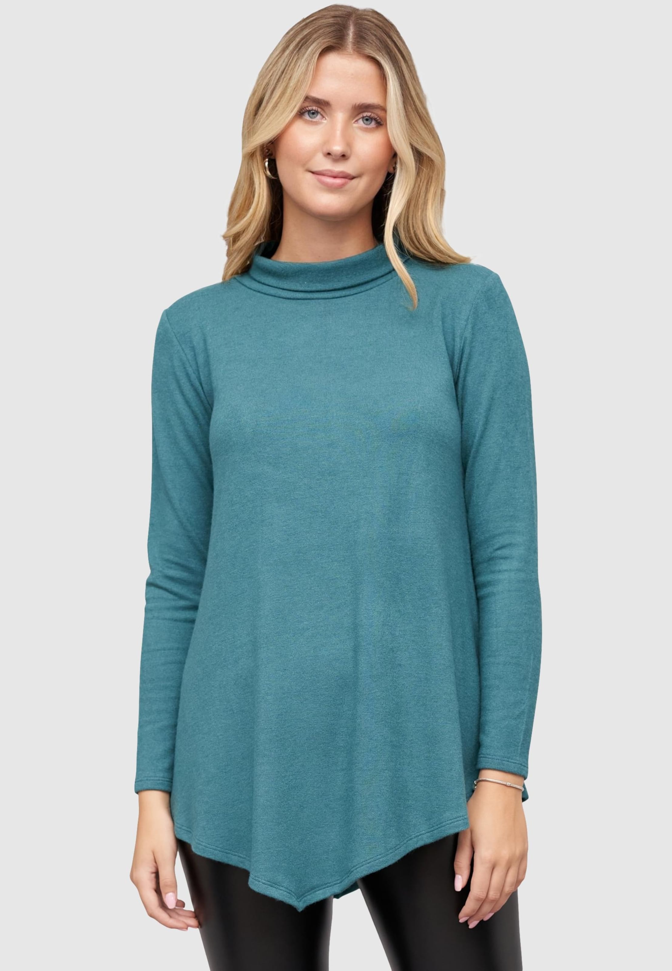 Cloud5ive Viskose Softtouch Sweater Pullover mit Rollkragen
