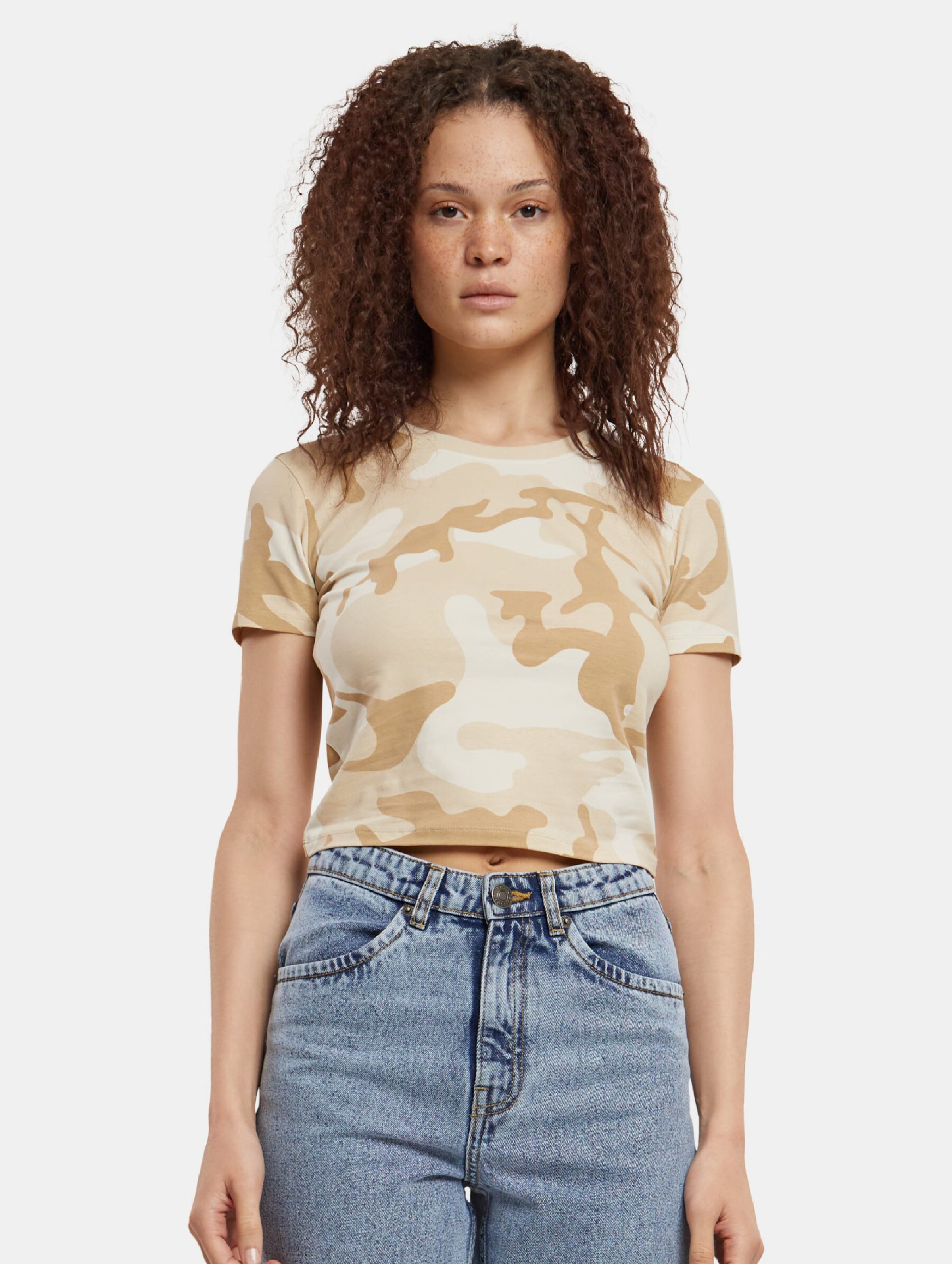 Urban Classics Ladies Cropped Camo T-Shirt