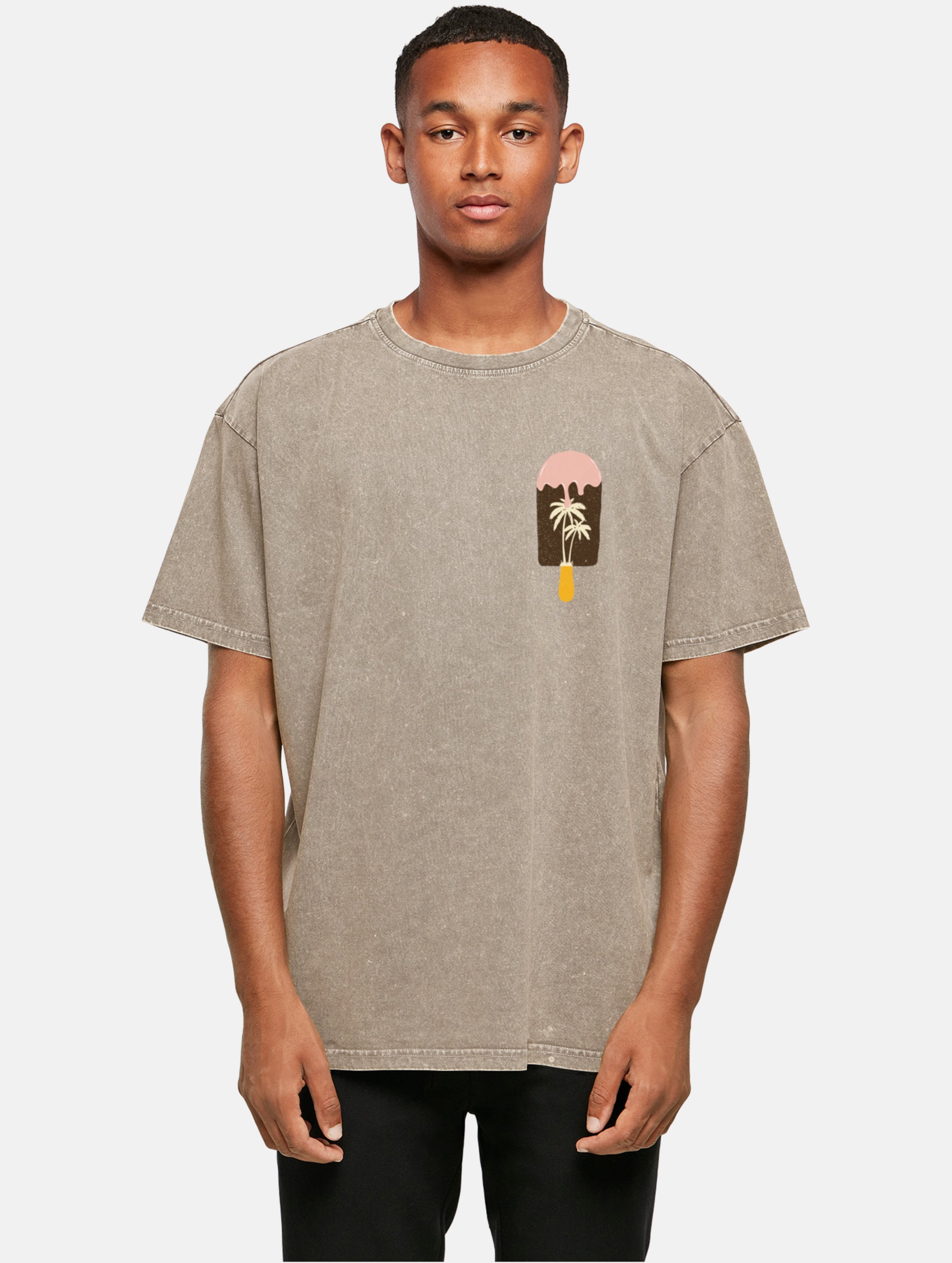 Merchcode POD Summer - Icecream Acid Washed Oversize Tee