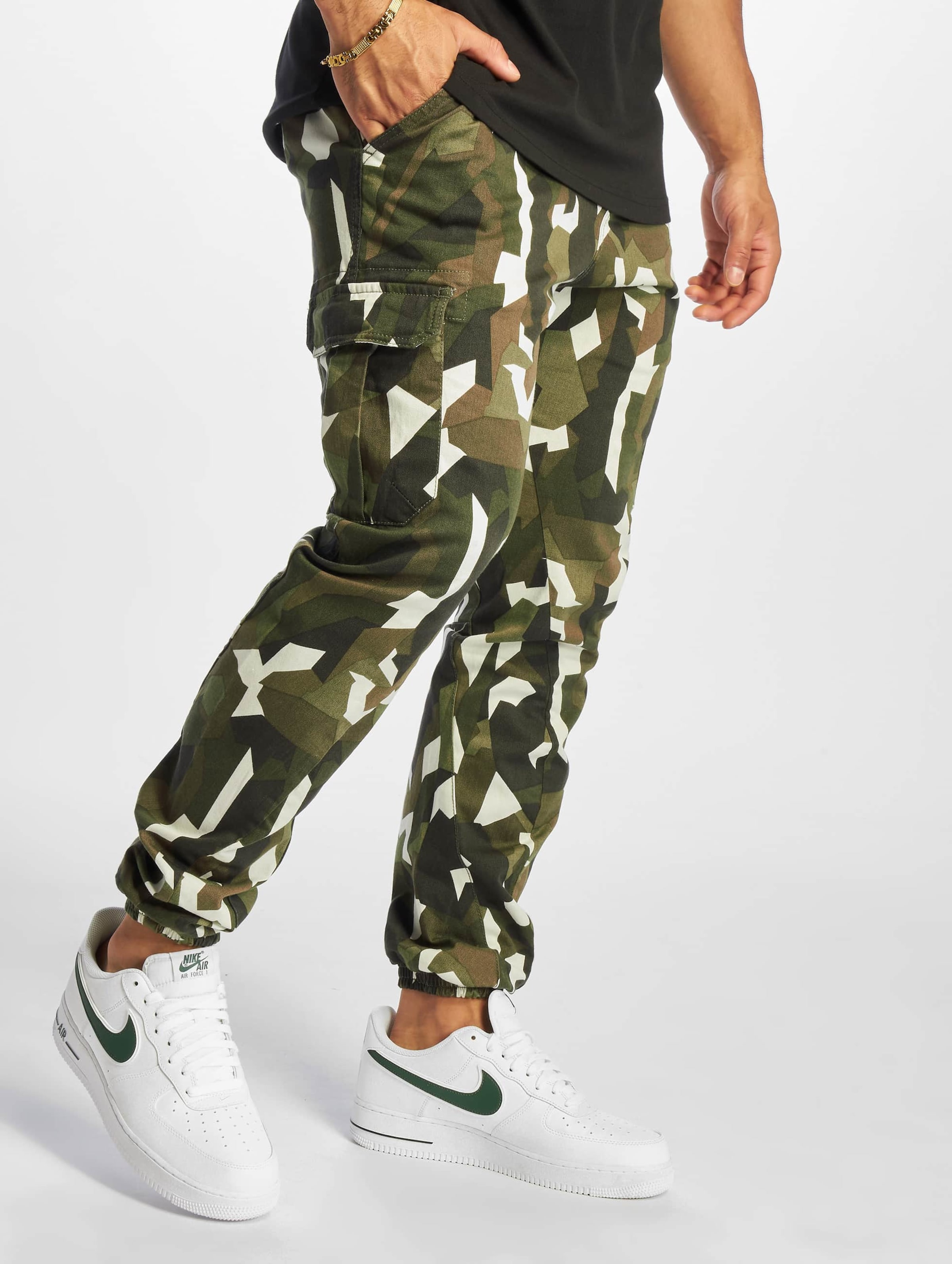 Urban Classics Geometric Camo Stretch Twill Cargo Pants