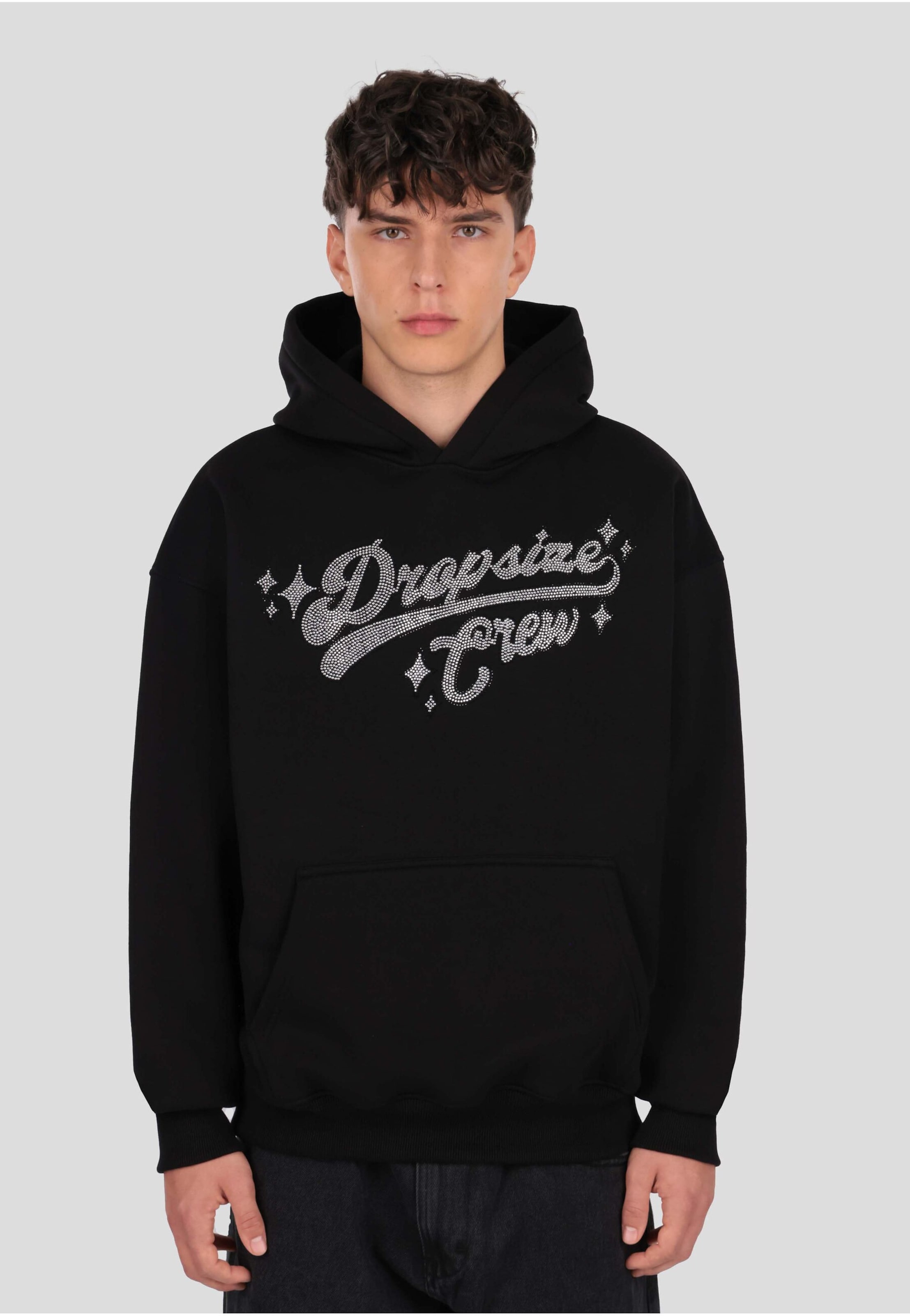 Dropsize HEAVY OVERSIZE RHINESTONE MOTIV HOODIE