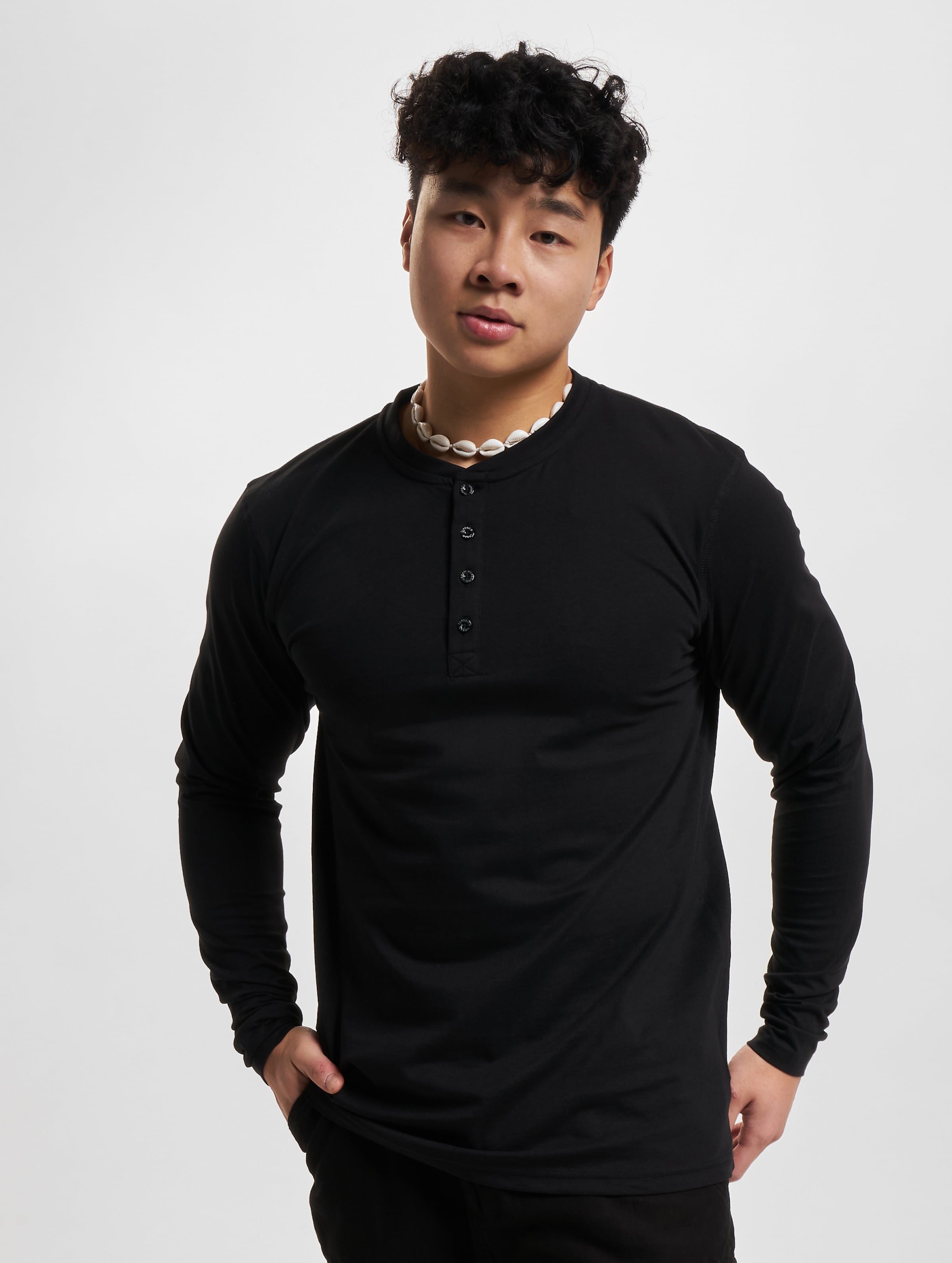 Urban Classics Basic Henley L/S Tee