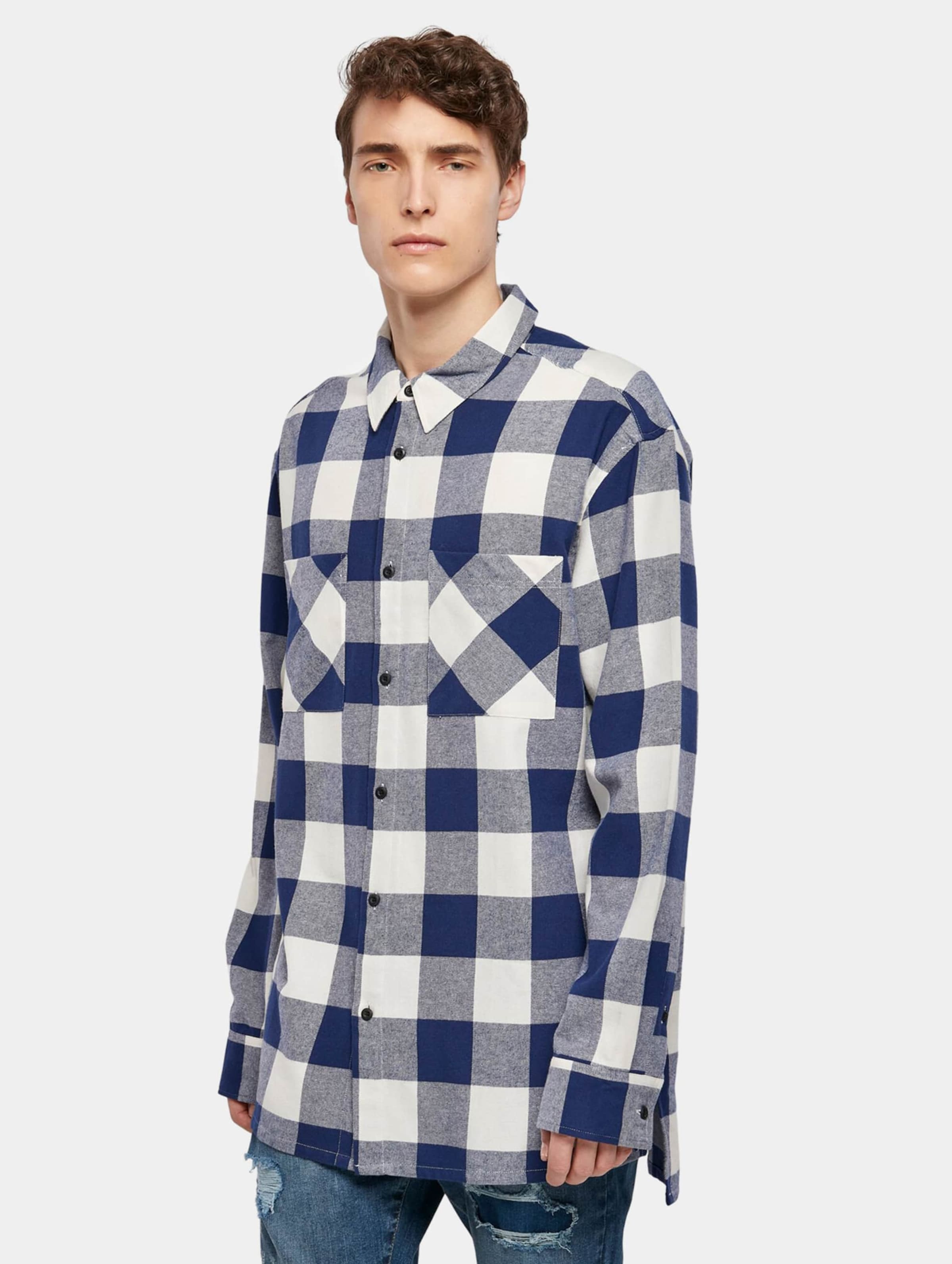 Urban Classics Long Oversized Checked Shirt