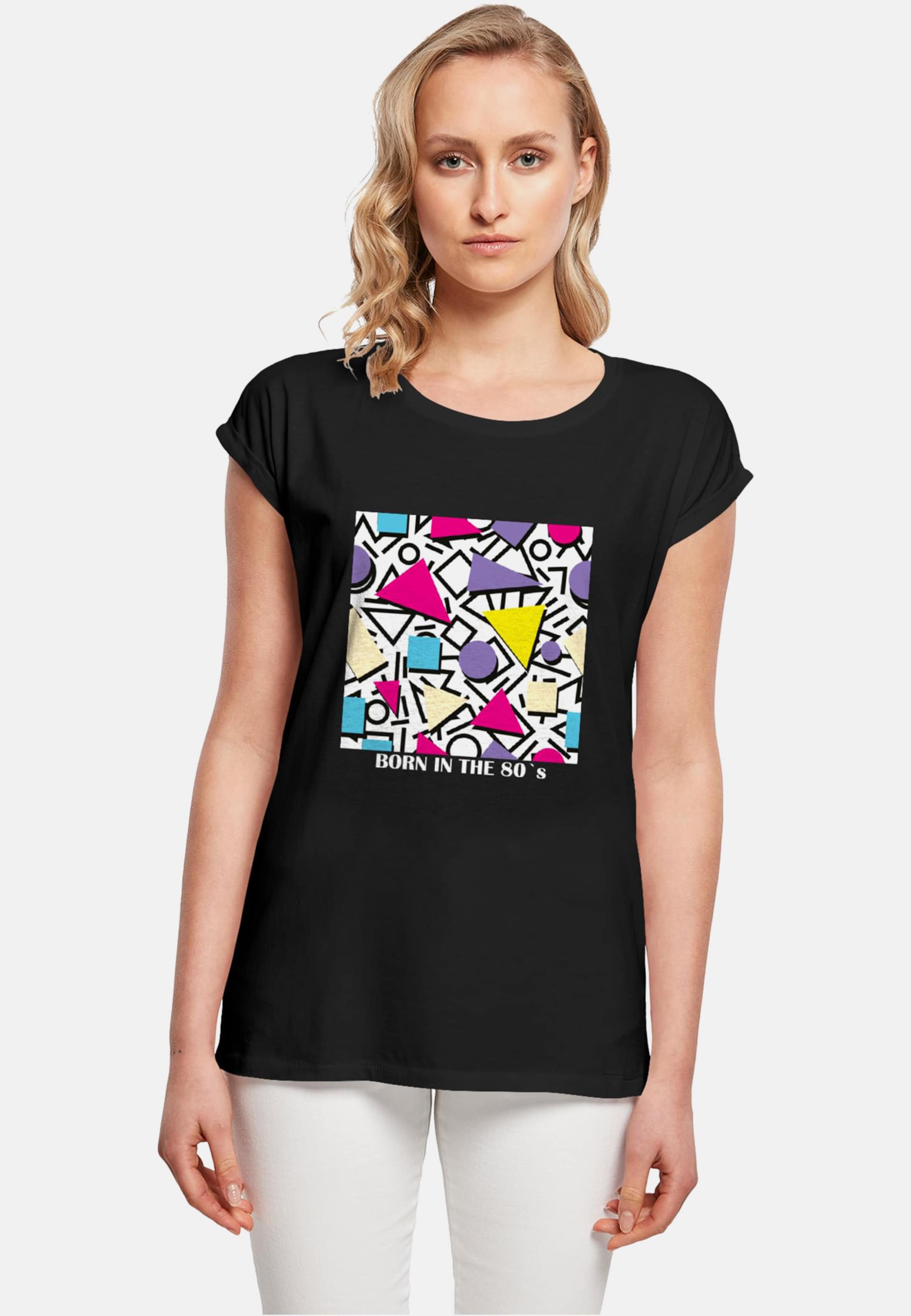 Mister Tee Ladies Geometric Retro Extended Shoulder