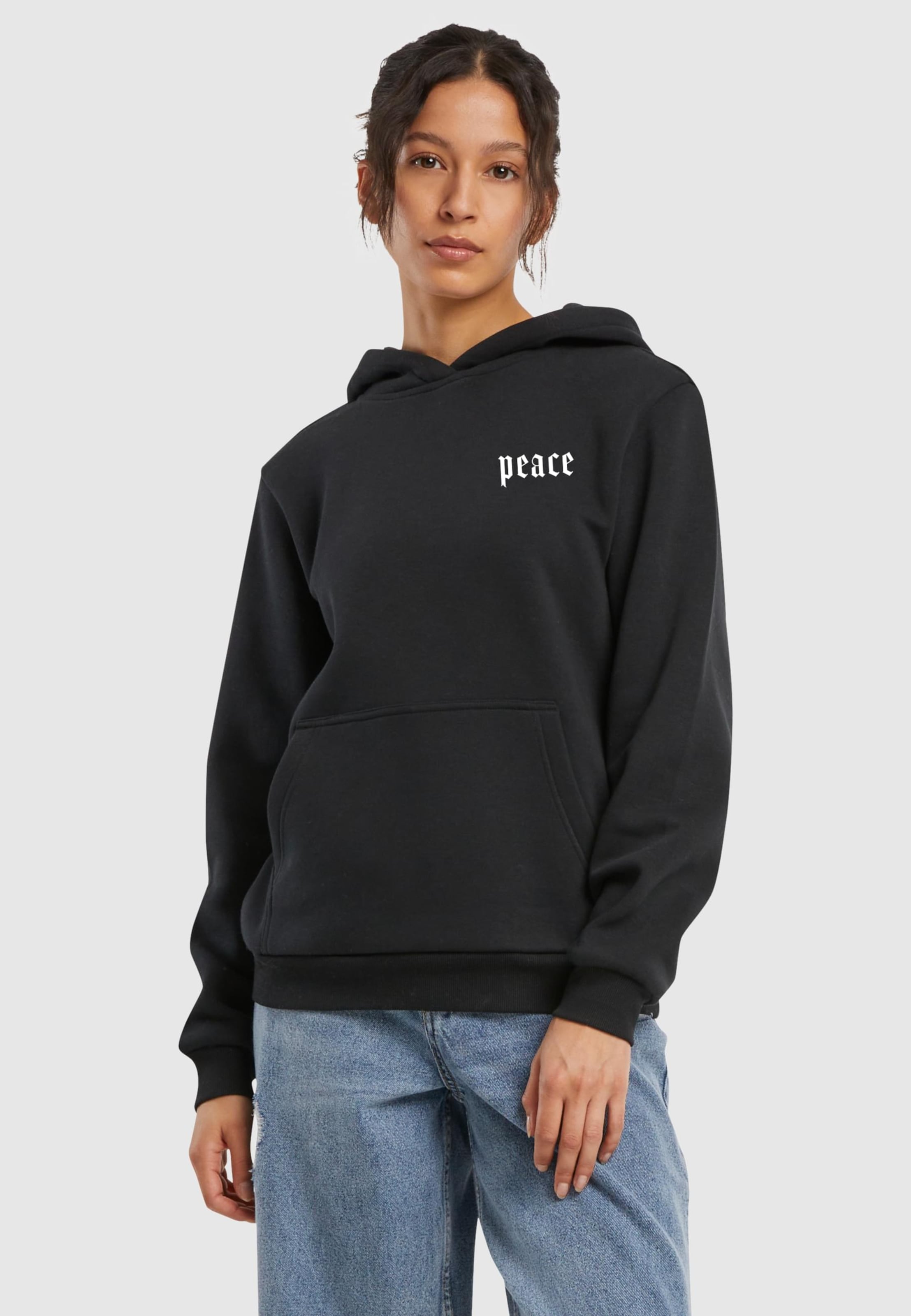 Miss Tee Girls Peace Hand Ladies Fluffy Hoody