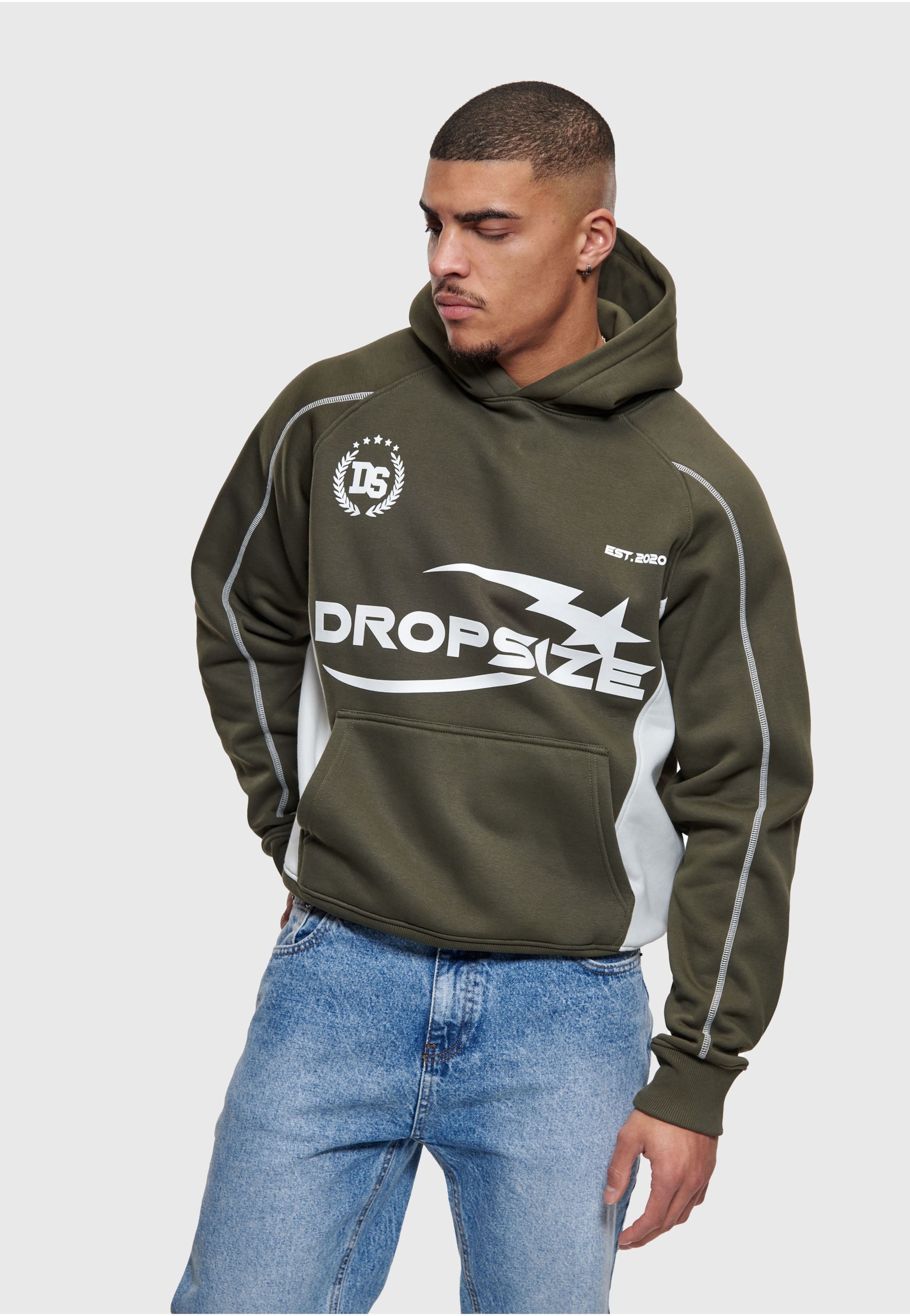 Dropsize HEAVY OVERSIZE SPORTY LOGO HOODIE